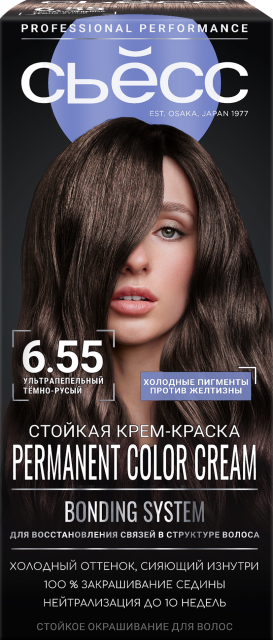 Ультрапепельный темно-русый 6.55 Ультрапепельный темно-русый 6.55